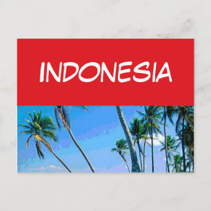 Cartão Postal bandeira da Indonésia
