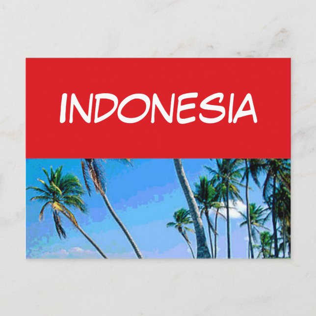 Cartão Postal bandeira da Indonésia (Frente)
