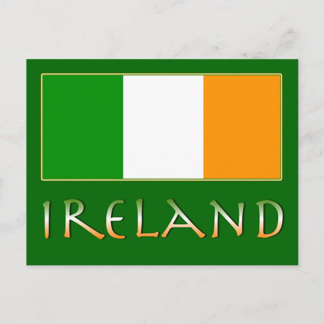 Cartão Postal Bandeira da Irlanda (Frente)