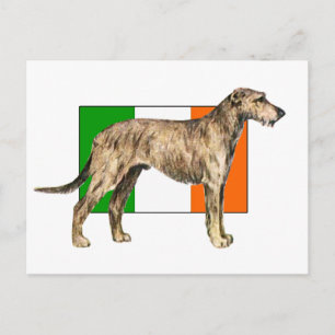 Cartão Postal Bandeira da Irlanda Irish wolfhound Engrenagem