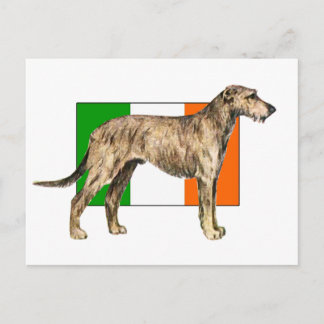 Cartão Postal Bandeira da Irlanda Irish wolfhound Engrenagem