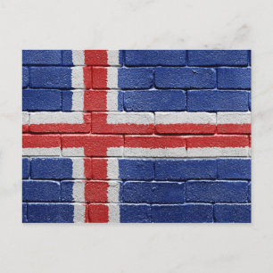 Cartão Postal Bandeira da Islândia