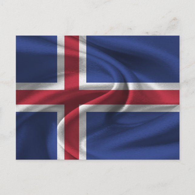 Cartão Postal Bandeira da Islândia (Frente)