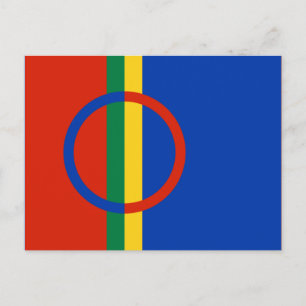 Cartão Postal Bandeira da Lapónia (Natal) (Sami) (Laplander)