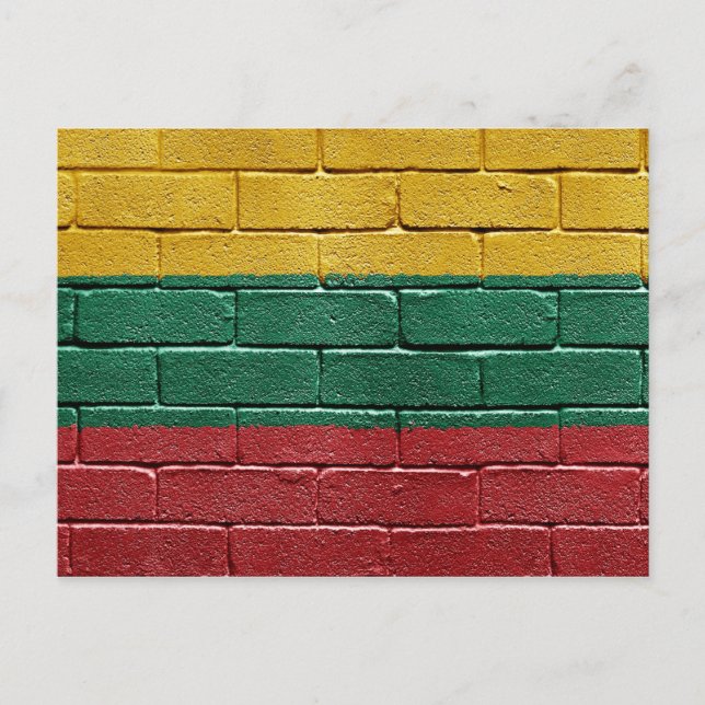 Cartão Postal Bandeira da Lituânia (Frente)