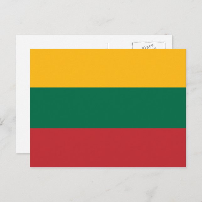 Cartão Postal Bandeira da Lituânia, Bandeira da Lituânia (Frente/Verso)