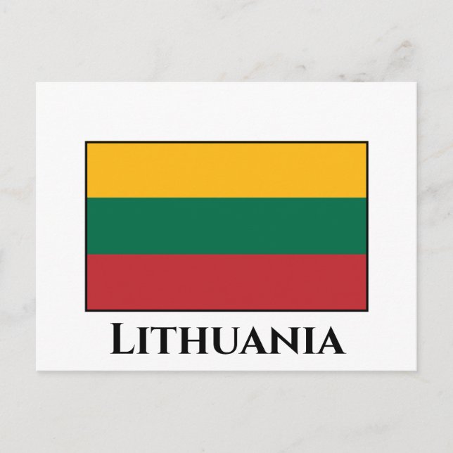 Cartão Postal Bandeira da Lituânia (lituana) (Frente)