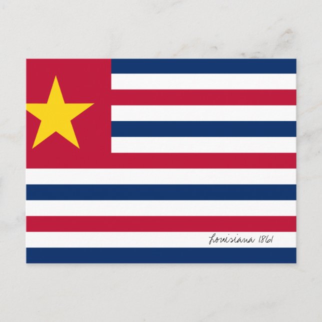 Cartão Postal Bandeira da Louisiana 1861 (Frente)