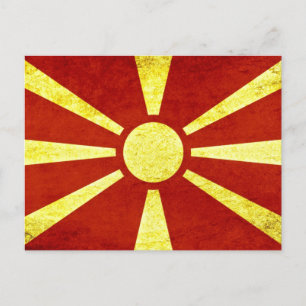 Cartão Postal Bandeira da Macedônia