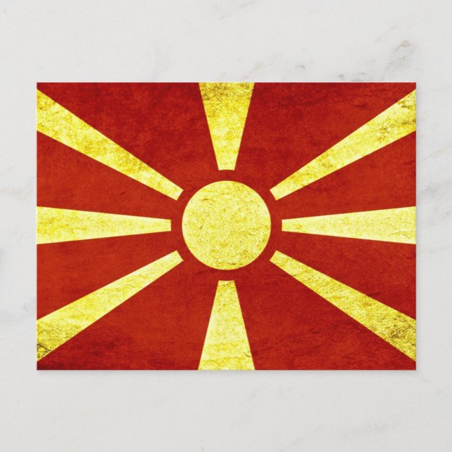 Cartão Postal Bandeira da Macedônia (Frente)
