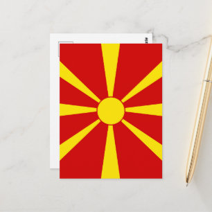 Cartão Postal Bandeira da Macedônia do Norte