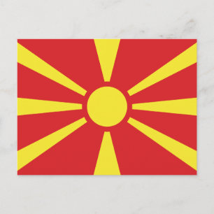 Cartão Postal Bandeira da Macedônia do Norte