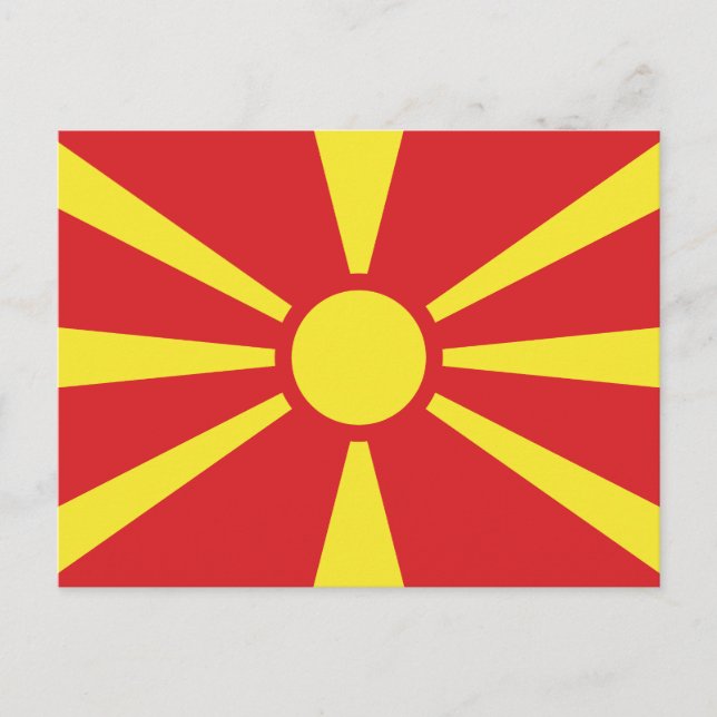 Cartão Postal Bandeira da Macedônia do Norte (Frente)