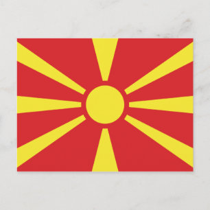 Cartão Postal Bandeira da Macedônia do Norte
