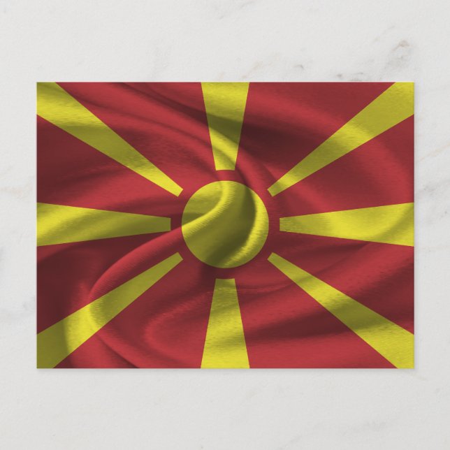 Cartão Postal Bandeira da Macedônia do Norte (Frente)