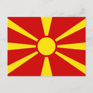 Cartão Postal Bandeira da Macedônia do Norte