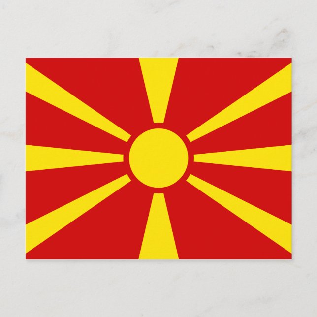 Cartão Postal Bandeira da Macedônia (Macedônio) (Frente)