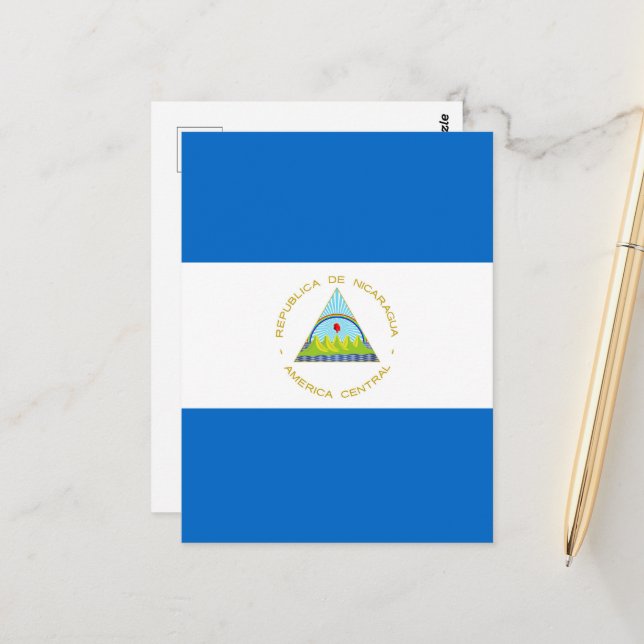 Cartão Postal Bandeira da Nicarágua (Frente/Verso In Situ)