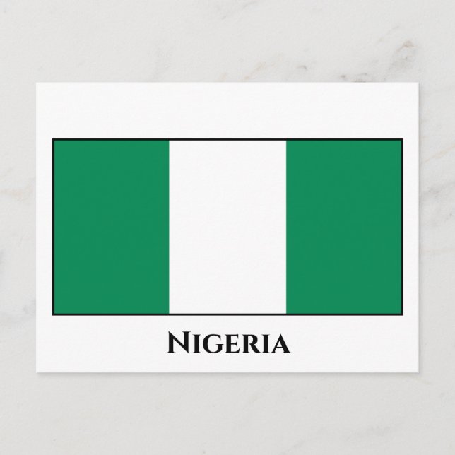 Cartão Postal Bandeira da Nigéria (nigeriana) (Frente)