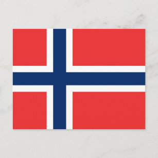 Cartão Postal Bandeira da Noruega