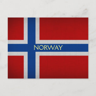 Cartão Postal Bandeira da Noruega