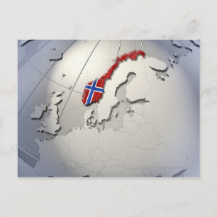 Cartão Postal Bandeira da Noruega