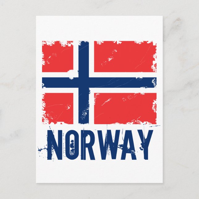 CARTÃO POSTAL BANDEIRA DA NORUEGA DISTRESSADA (Frente)