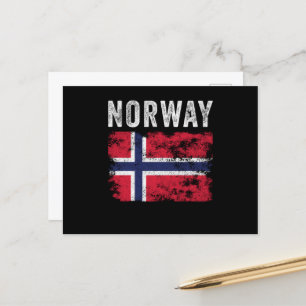 Cartão Postal Bandeira da Noruega em dificuldades - Bandeira da