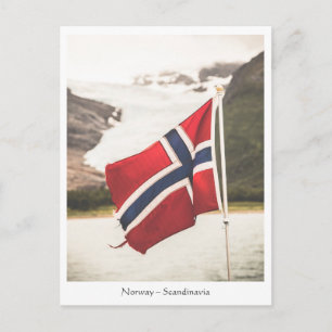 Cartão Postal Bandeira da Noruega Escandinávia Foto