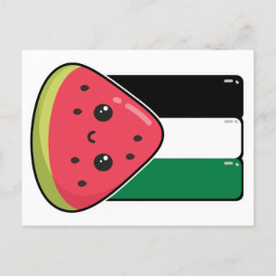 Cartão Postal Bandeira da Palestina Cura com Palestina Livre de