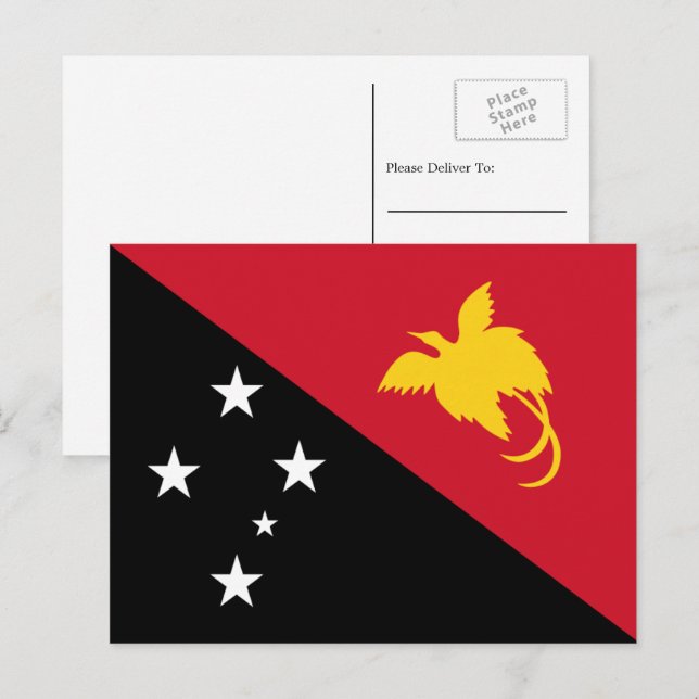 Cartão Postal Bandeira da Papua-Nova Guiné, Bandeira da Papua-No (Frente/Verso)