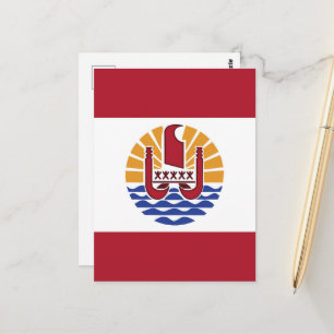 Cartão Postal bandeira da Polinésia Francesa