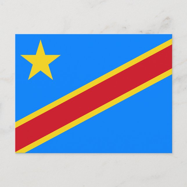 Cartão Postal Bandeira da RDC (República Democrática do Congo) (Frente)