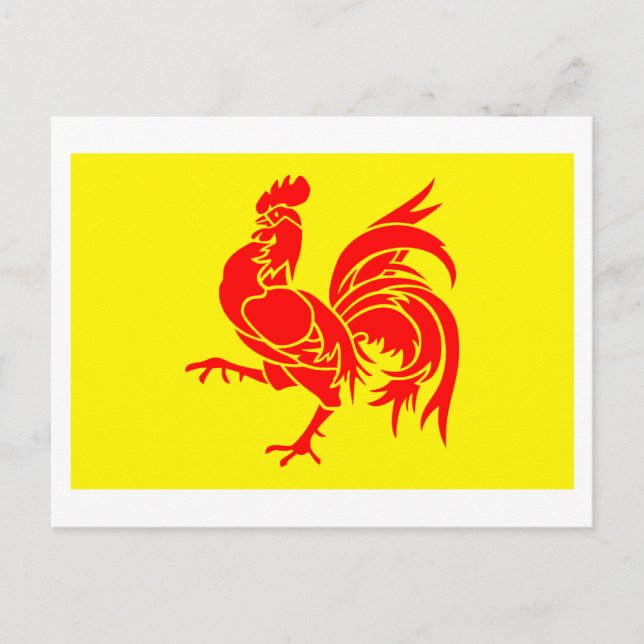 Cartão Postal Bandeira da Região da Valônia (Frente)