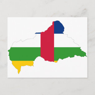 Cartão Postal Bandeira da República Centro-Africana mapa CF