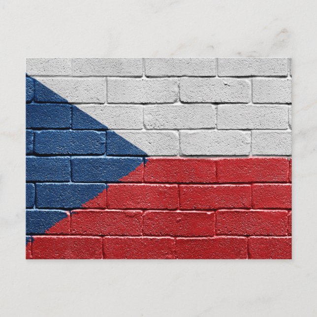 Cartão Postal Bandeira da República Checa (Frente)