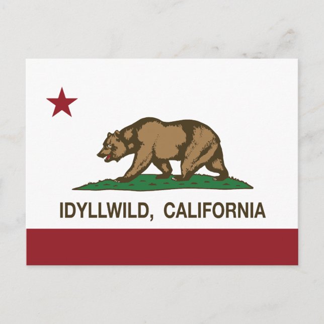 Cartão Postal Bandeira da República da Califórnia Idyllwild (Frente)