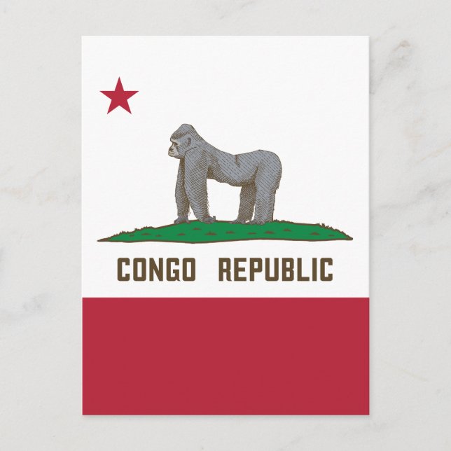 Cartão Postal Bandeira da República do Congo (Frente)