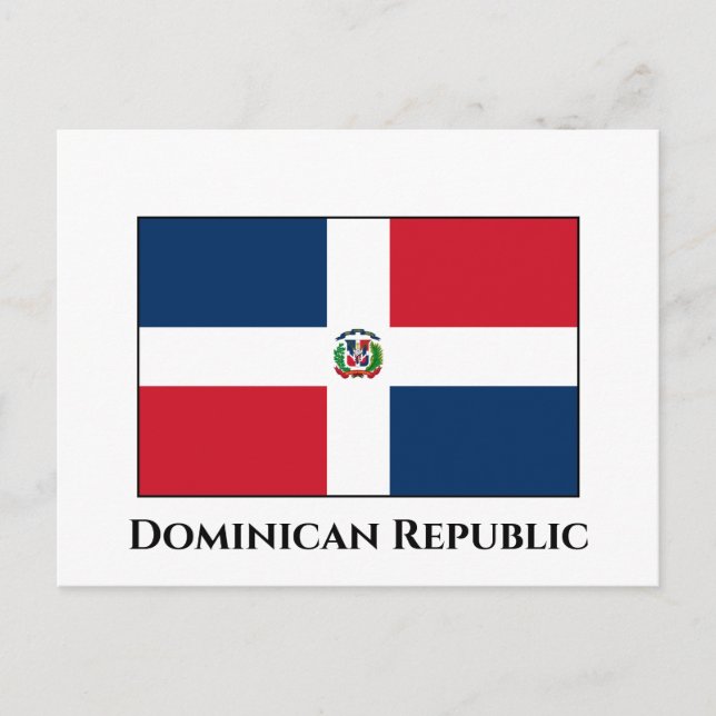 Cartão Postal Bandeira da República Dominicana (Frente)