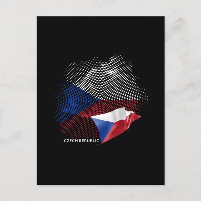 Cartão Postal bandeira da República Tcheca (Frente)