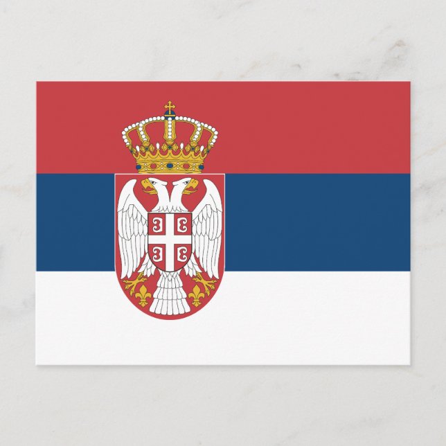 Cartão Postal Bandeira da Sérvia (Frente)