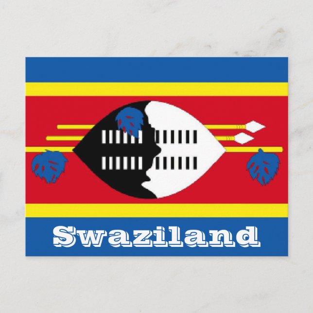 Cartão Postal Bandeira da Suazilândia (Frente)