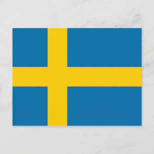 Cartão Postal Bandeira da Suecia