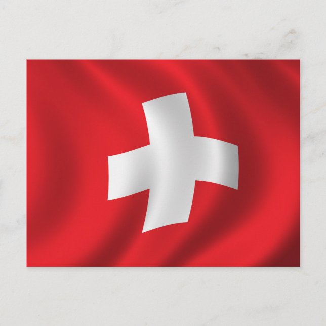Cartão Postal Bandeira da Suiça (Frente)