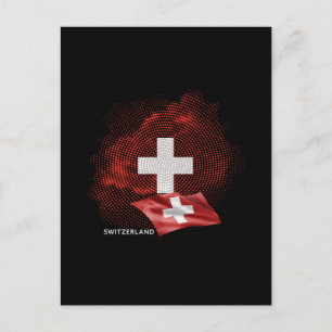 Cartão Postal bandeira da Suíça