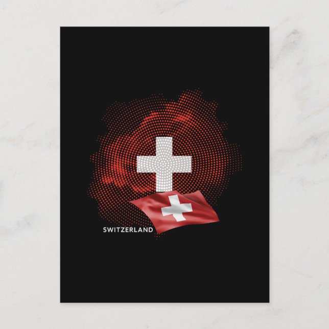 Cartão Postal bandeira da Suíça (Frente)