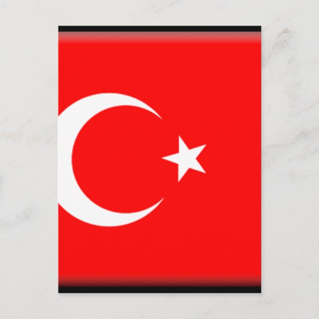 Cartão Postal Bandeira da Turquia (Frente)