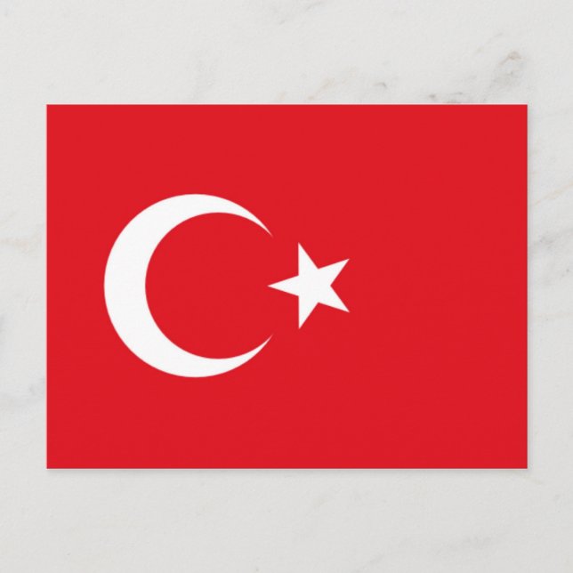 Cartão Postal Bandeira da Turquia (Frente)