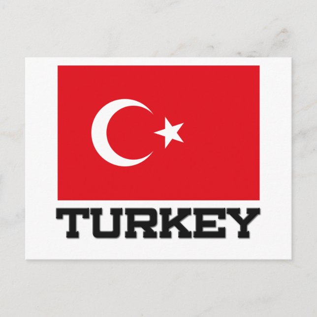 Cartão Postal Bandeira da Turquia (Frente)