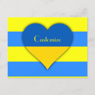 Cartão Postal Bandeira da Ucrânia Azul Amarelo Thunder_Cove